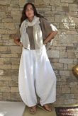 Tasha Cushion Cotton Balloon Barrel Pant White